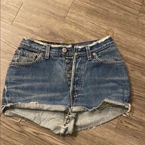 Levi’s high-waisted denim shorts